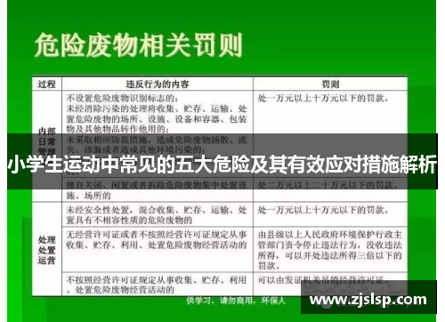 小学生运动中常见的五大危险及其有效应对措施解析